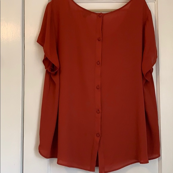Torrid Burnt Orange Short Sleeve Blouse - 3X - Picture 6 of 6